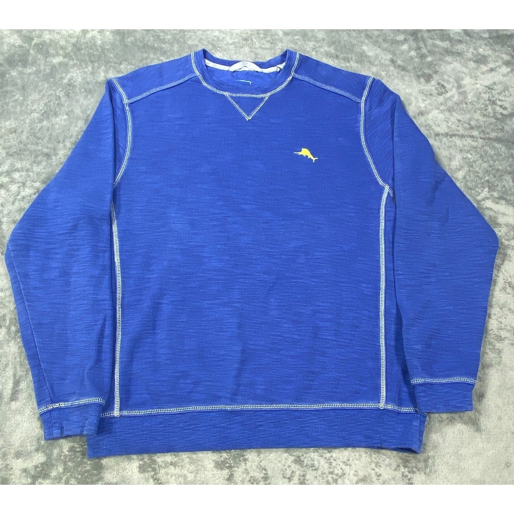 Tommy Bahama Tobago Bay Sweater Medium Crewneck Pima Cotton Tencel Sweatshirt